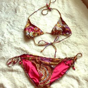 Two piece multi color bikini